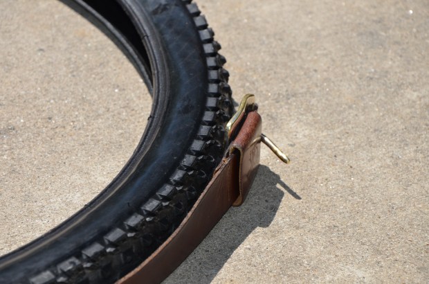DIY Upcycled Bicycle Tire Belts Step 2